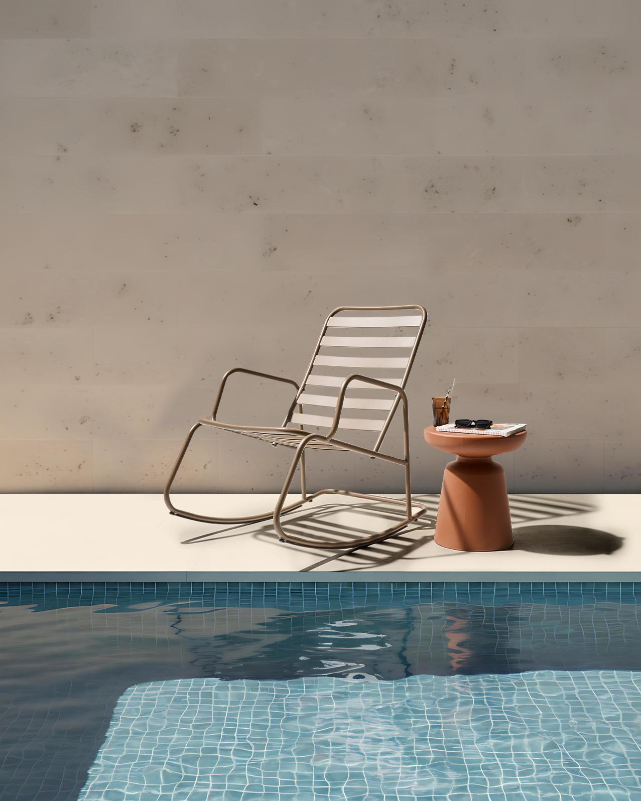 Garden Rocking Chair TURI Metal Taupe