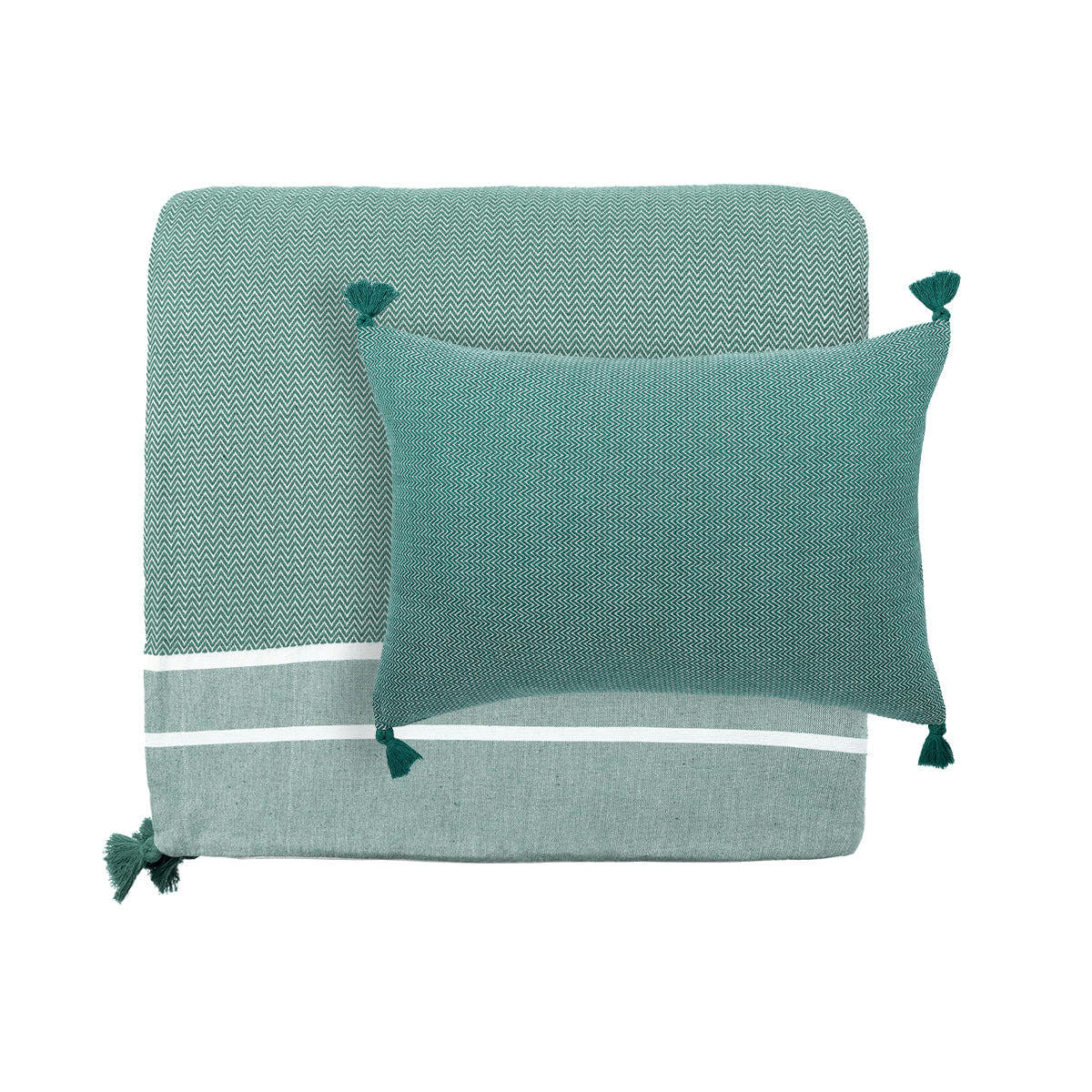 STOCKHOLM - Edredon coton  90x190 vert kaki