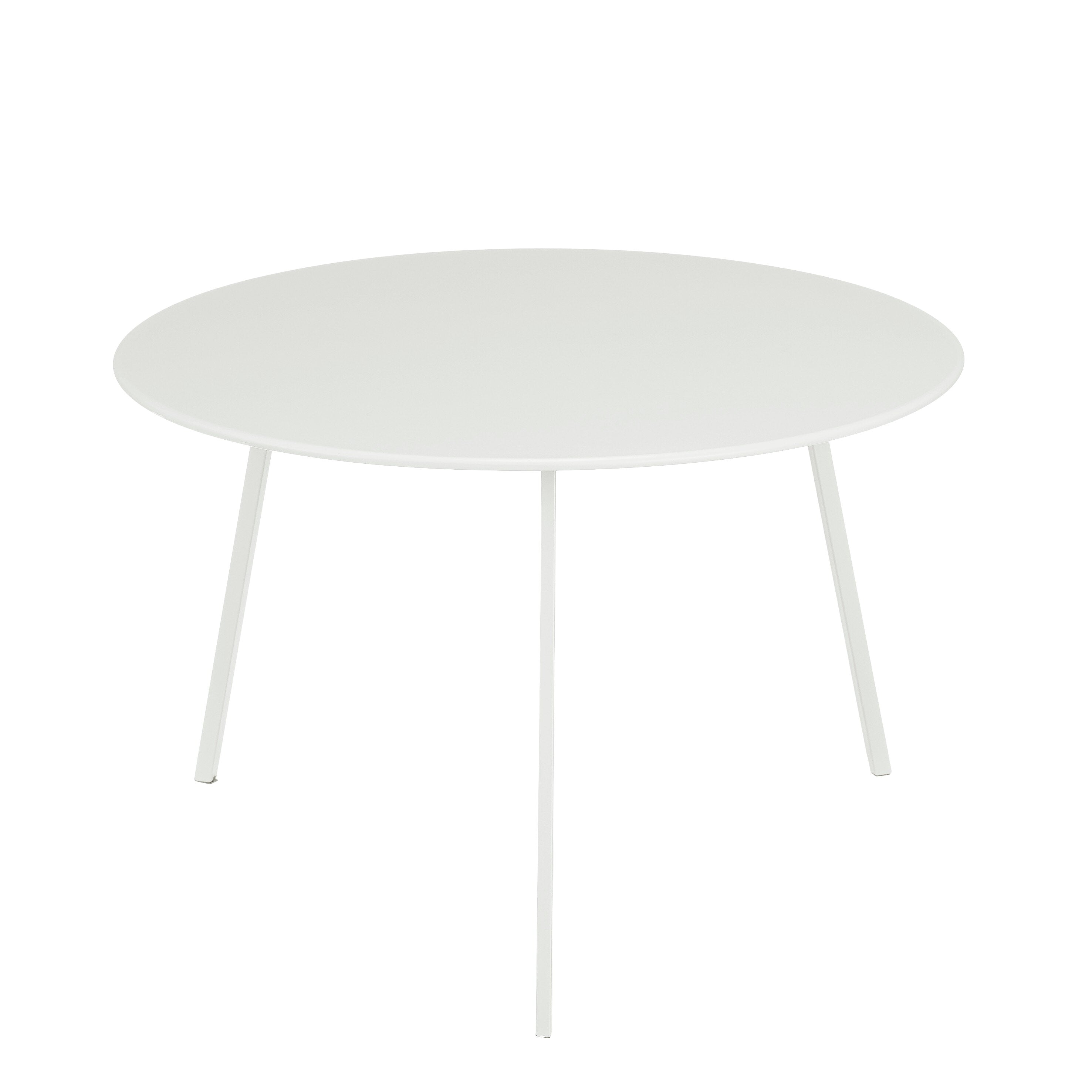 Mica Decorations Seatle Bijzettafel voor Buiten - Salontafel Rond - Plantentafel en Koffietafel - H38 x Ø58 cm - Metaal - Wit