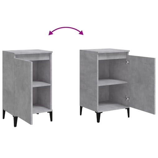 NNEVL Bedside Cabinet Concrete Grey 40x35x70 cm Engineered Wood
