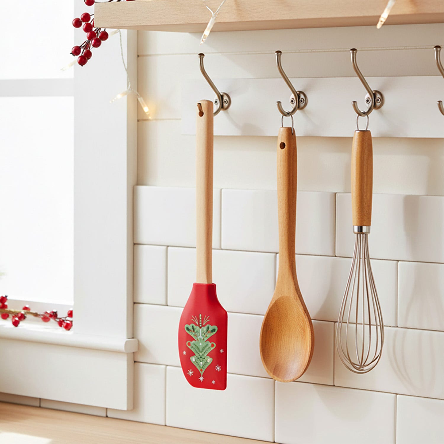 Set spatola e 36 pirottini in carta albero di Natale