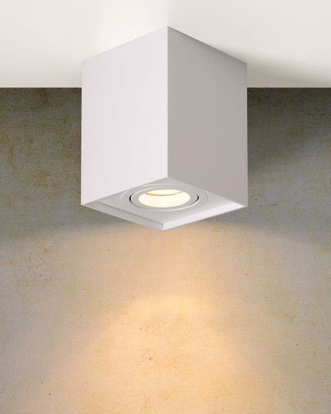 Spot kwadratowy biały TUBE1xGU10x50W wym:12,5x9,5x9,5cm IP20 Lucide