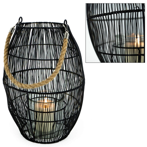 Windlicht, Metall/Glas