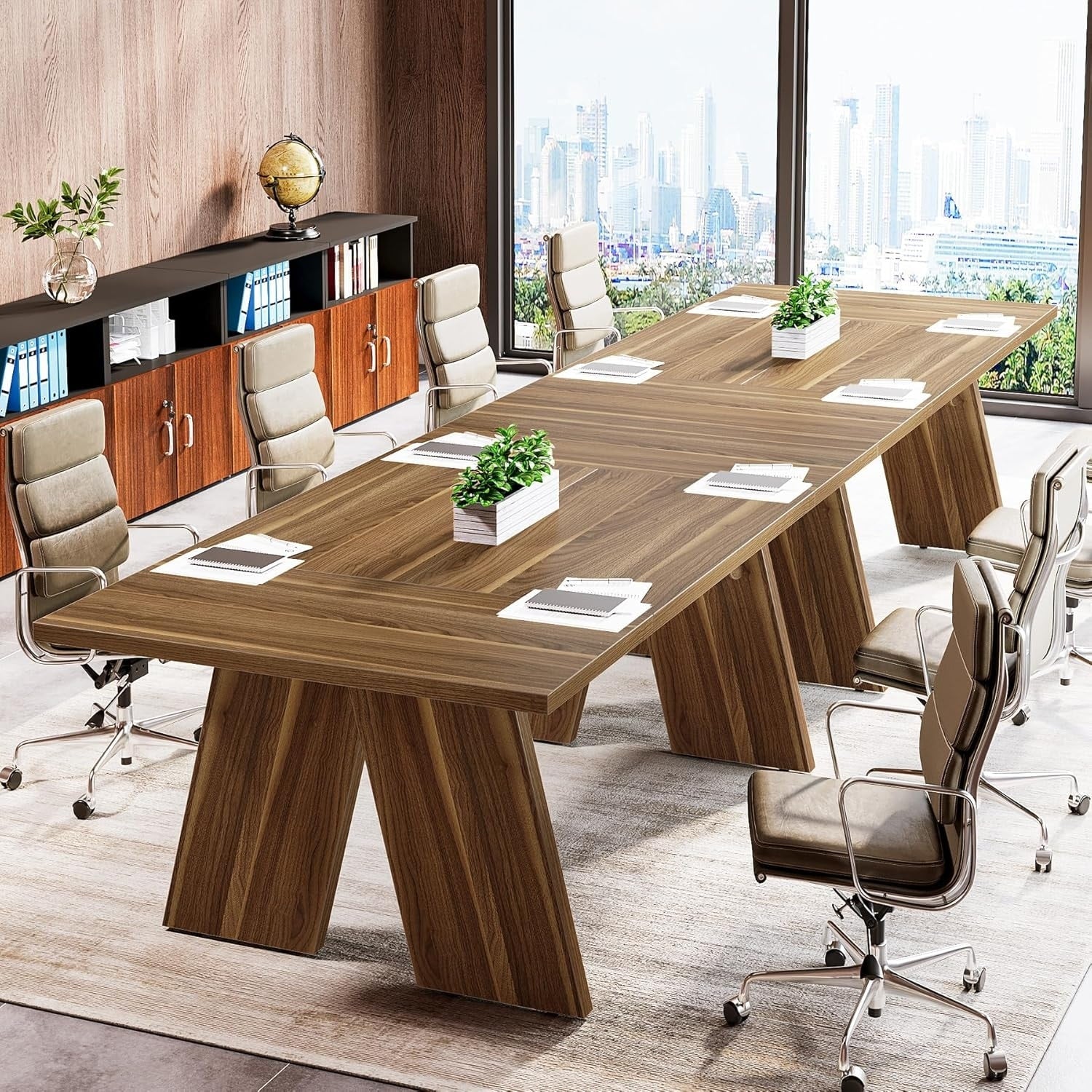 6 ft Conference Table Meeting Table with Solid Wood Legs