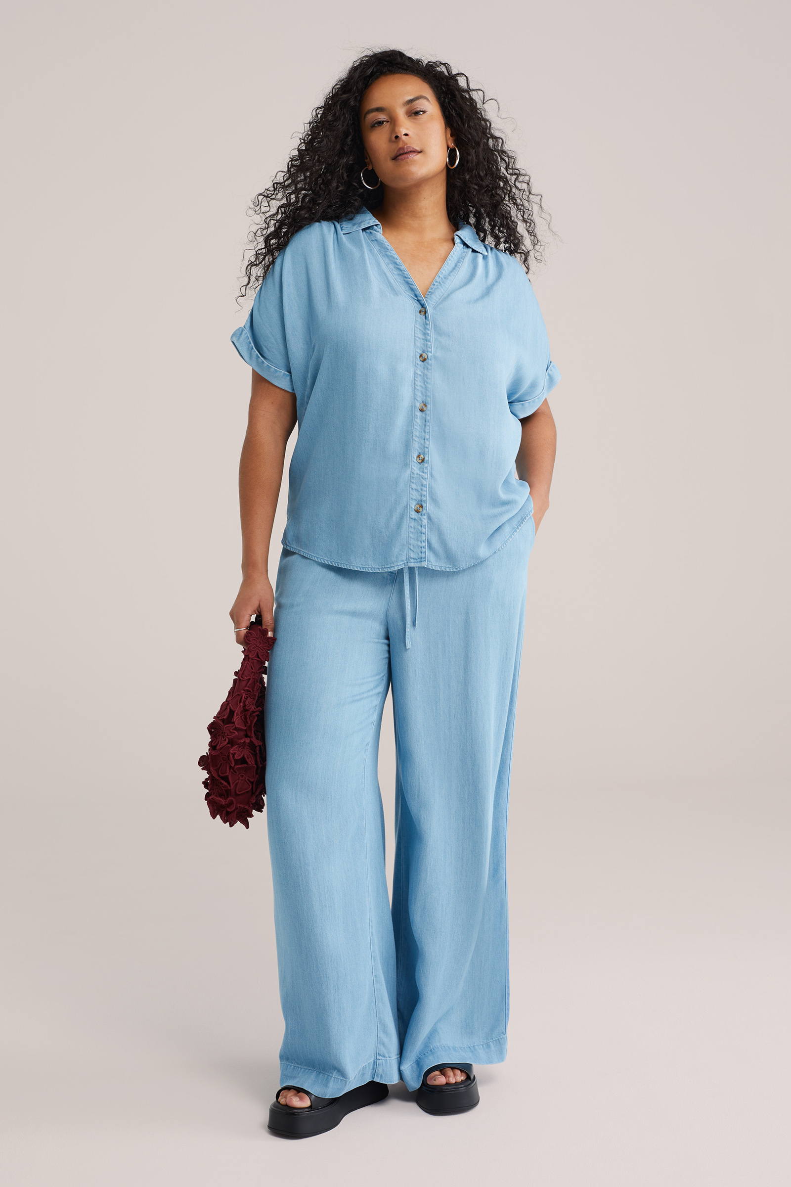 Dames wide leg broek - Curve