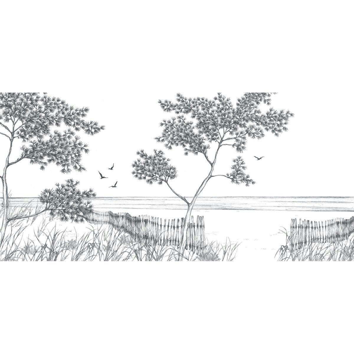 - Papier peint panoramique balade en bord de mer 225 x 250 cm