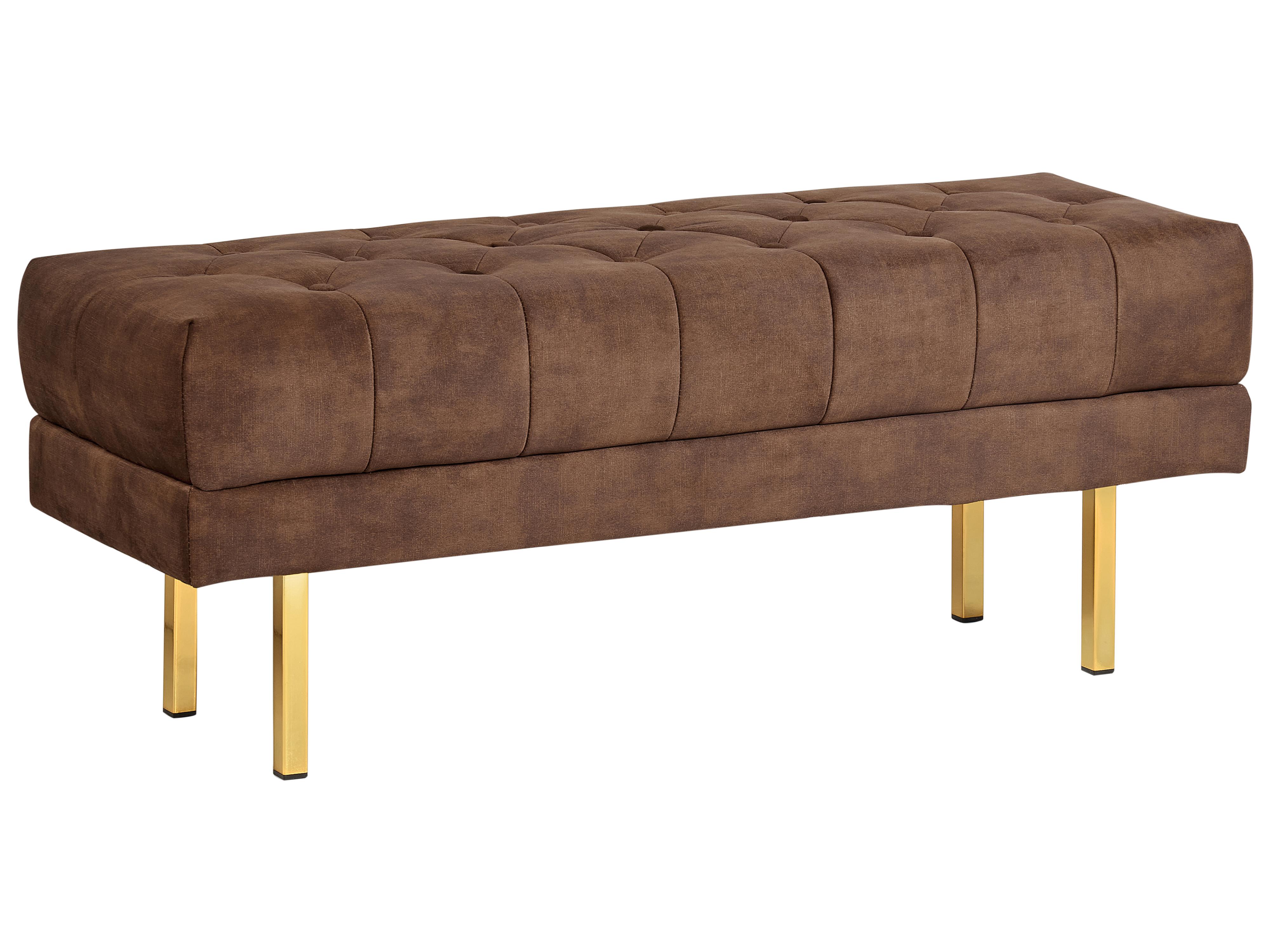 Upholstered Bench ROSEVILLE Velvet Dark Brown
