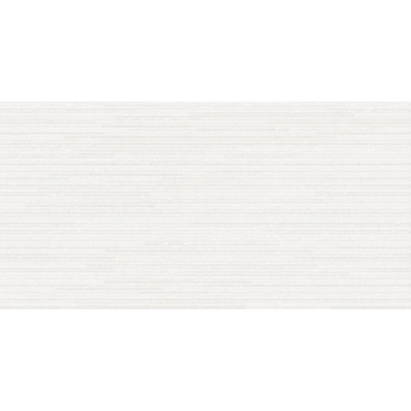Faïence murale effet pierre texturée blanc mat L.60 x l.30 cm x ép.9 mm, Urano