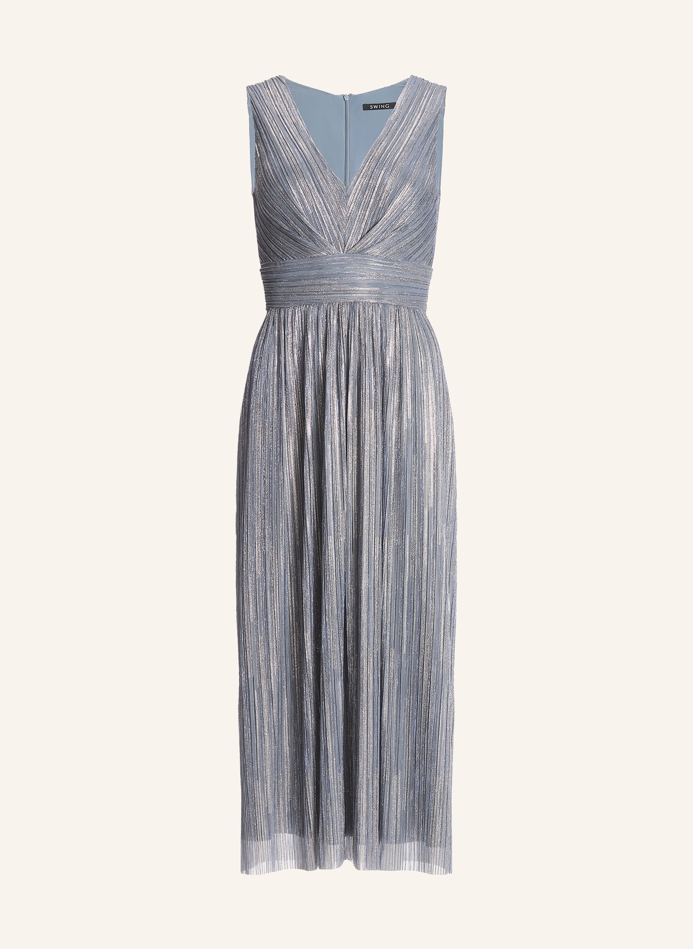 SWING Cocktailkleid mit Glitzergarn und Plissees