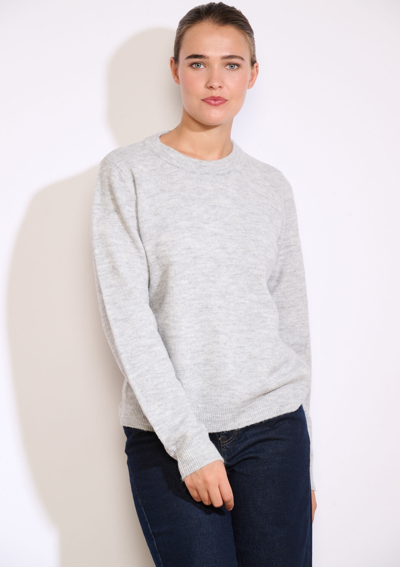 Zachte trui met ronde hals