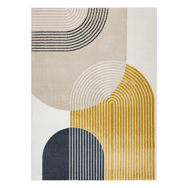 Dywan FUSION 0240 krem / żółty - Geometryczny, nowoczesny, 80x150 cm