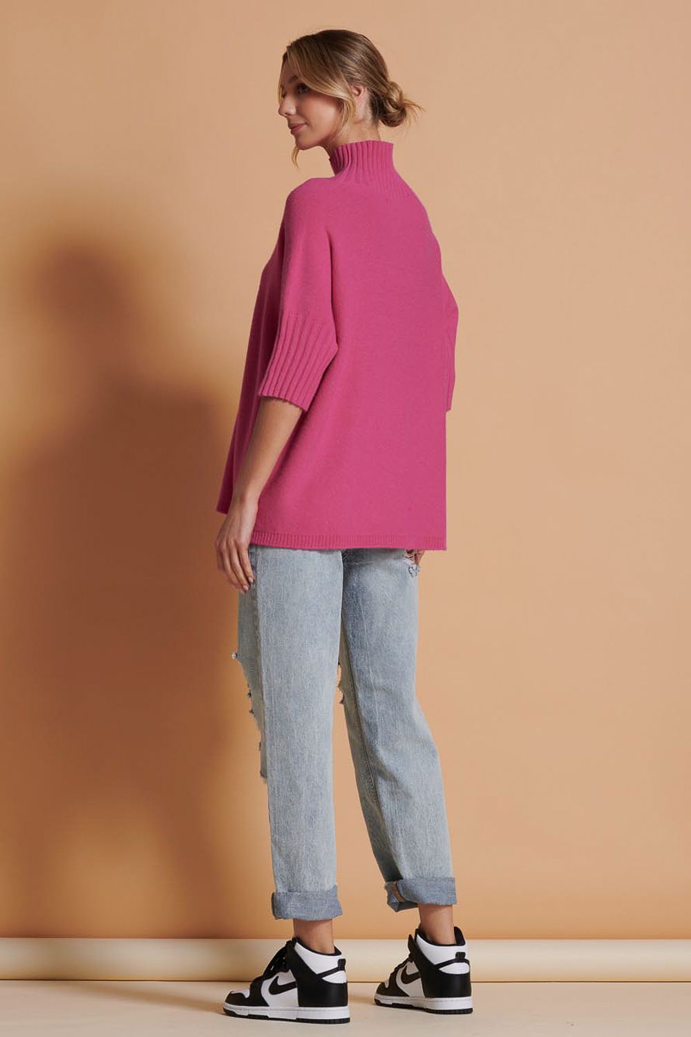 Jolie Moi High Neck Half Sleeve Jumper