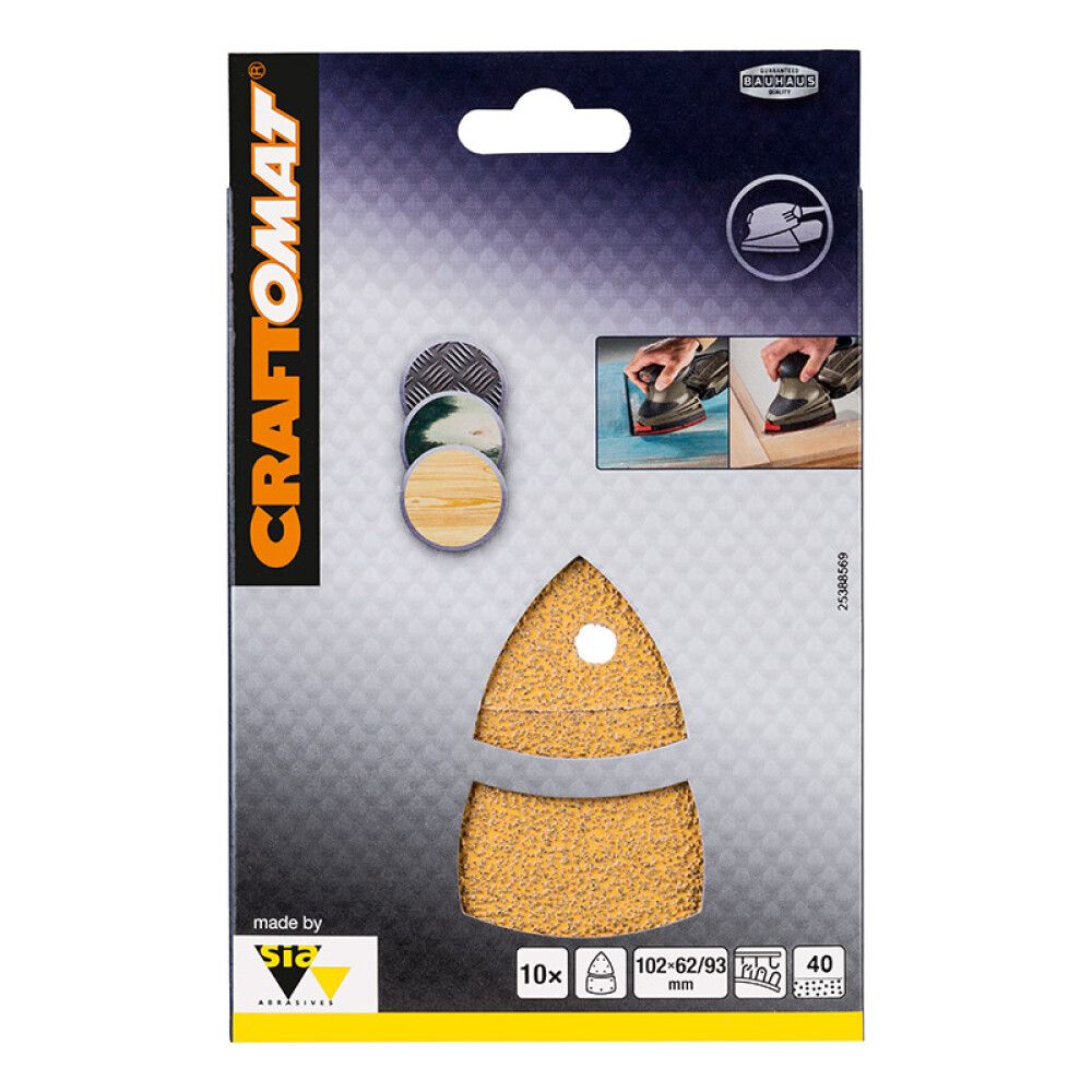 SLIPEBLAD CRAFTOMAT DELTA 102X62/93MM K40 10STK