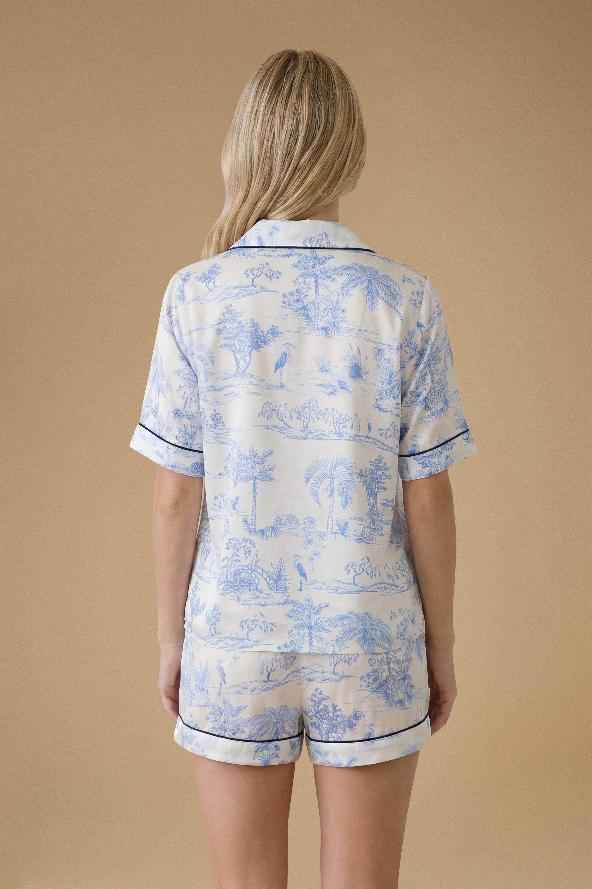 Oasis Satin Toile Printed Short Nightwear Set