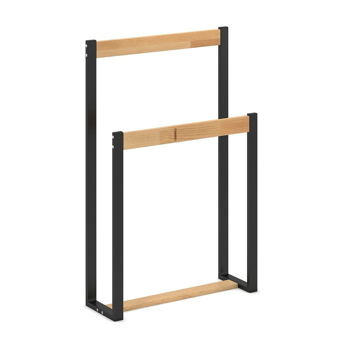 Porte-serviette en métal et pin abouté, Hiba