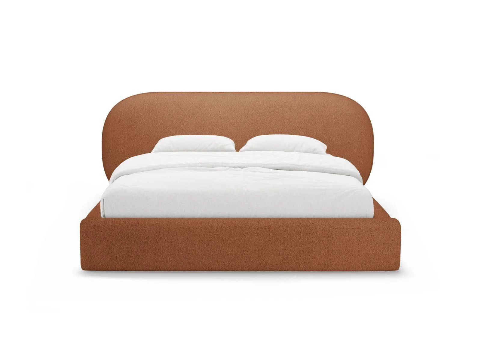 Bedframe Ovalo bouclé 140 x 200 met opbergruimte