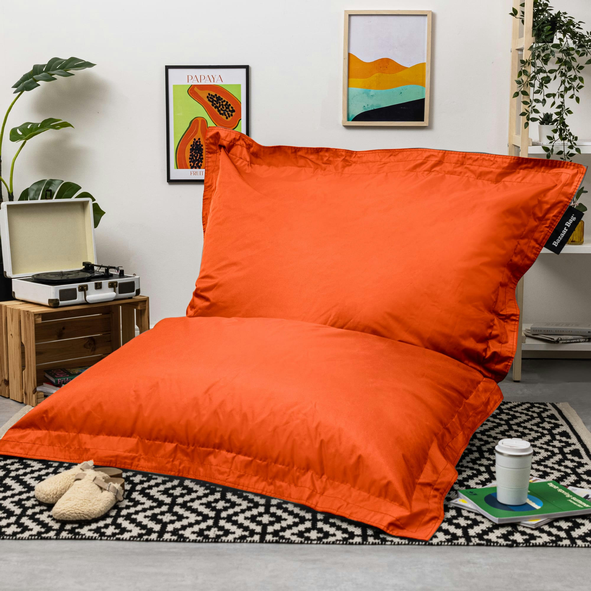 BAZAAR BAG - Coussin de sol orange 180x140cm