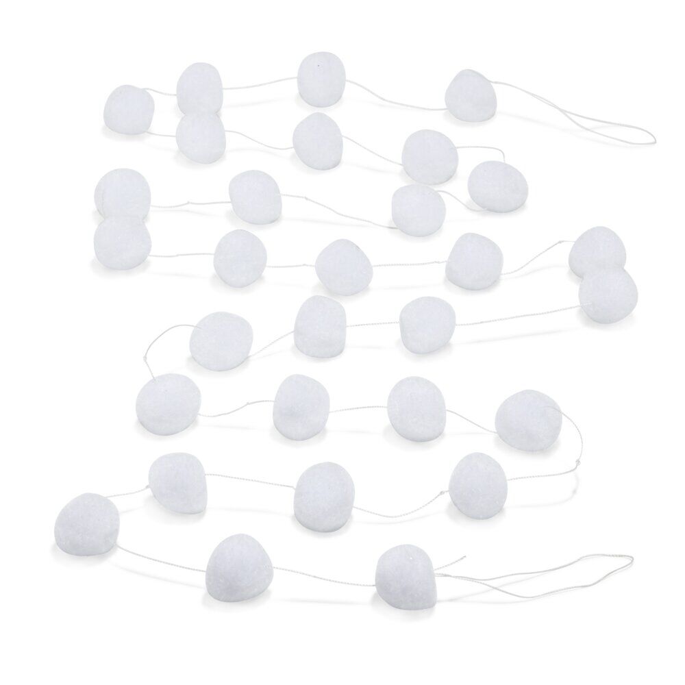 Guirlande 30 boules de neige blanc 1,8 m