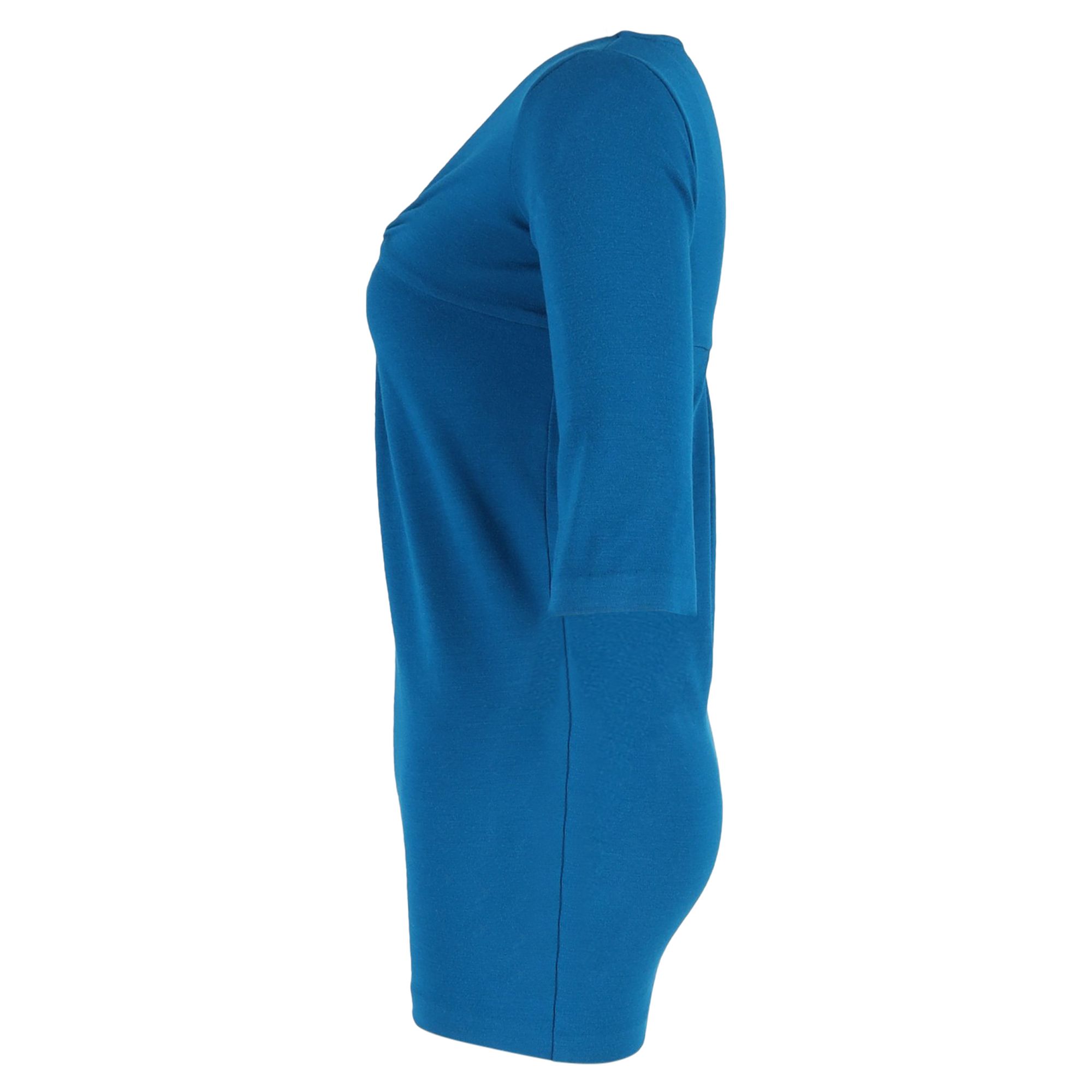Diane Von Furstenberg Preloved V-Neck Mini Dress in Blue Wool