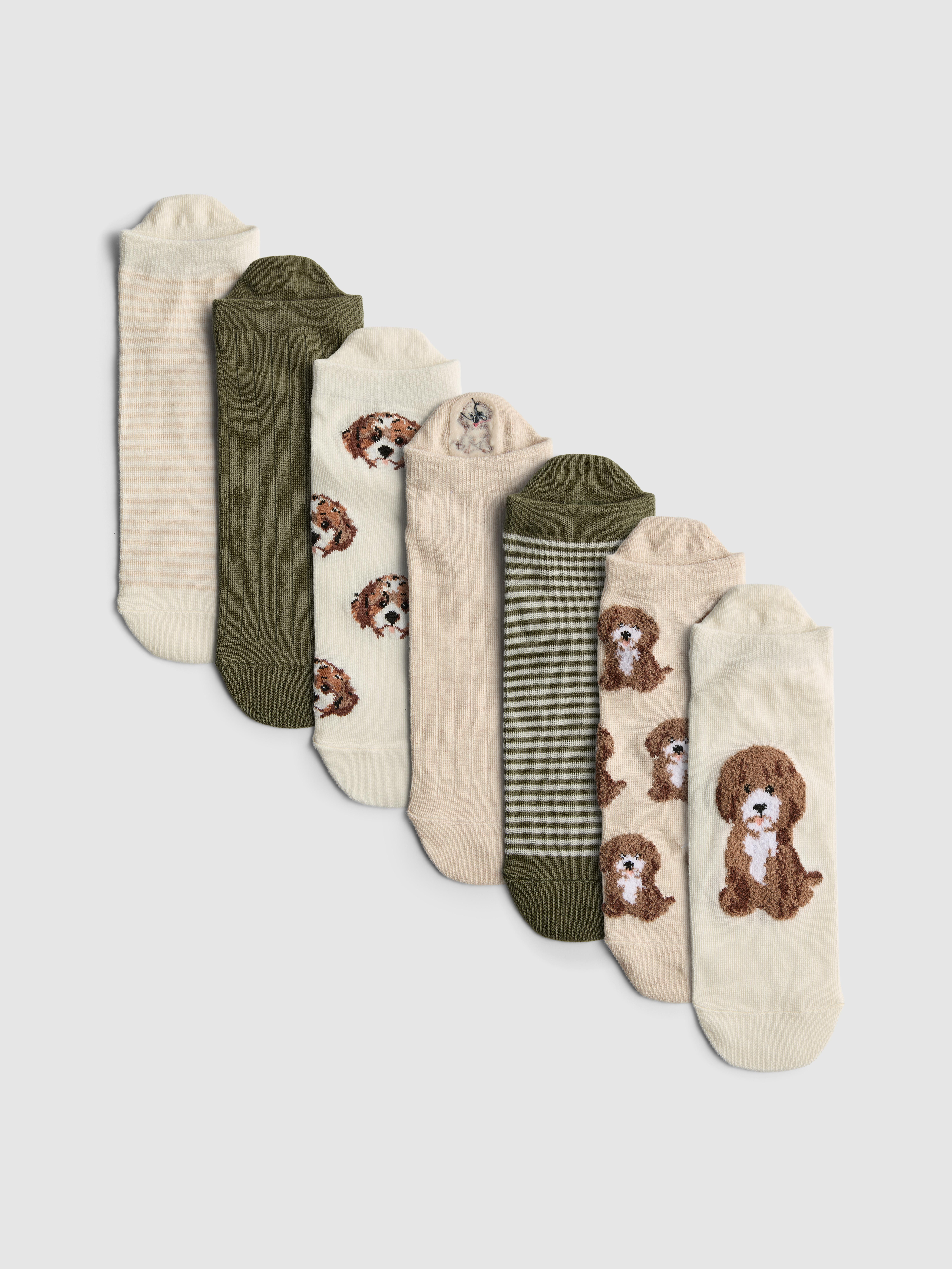 7-Pack Multi Print Sneaker Socks