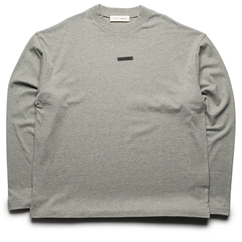 Fear Of God Essentials Classic Fit L/S Tee - Concrete Heather