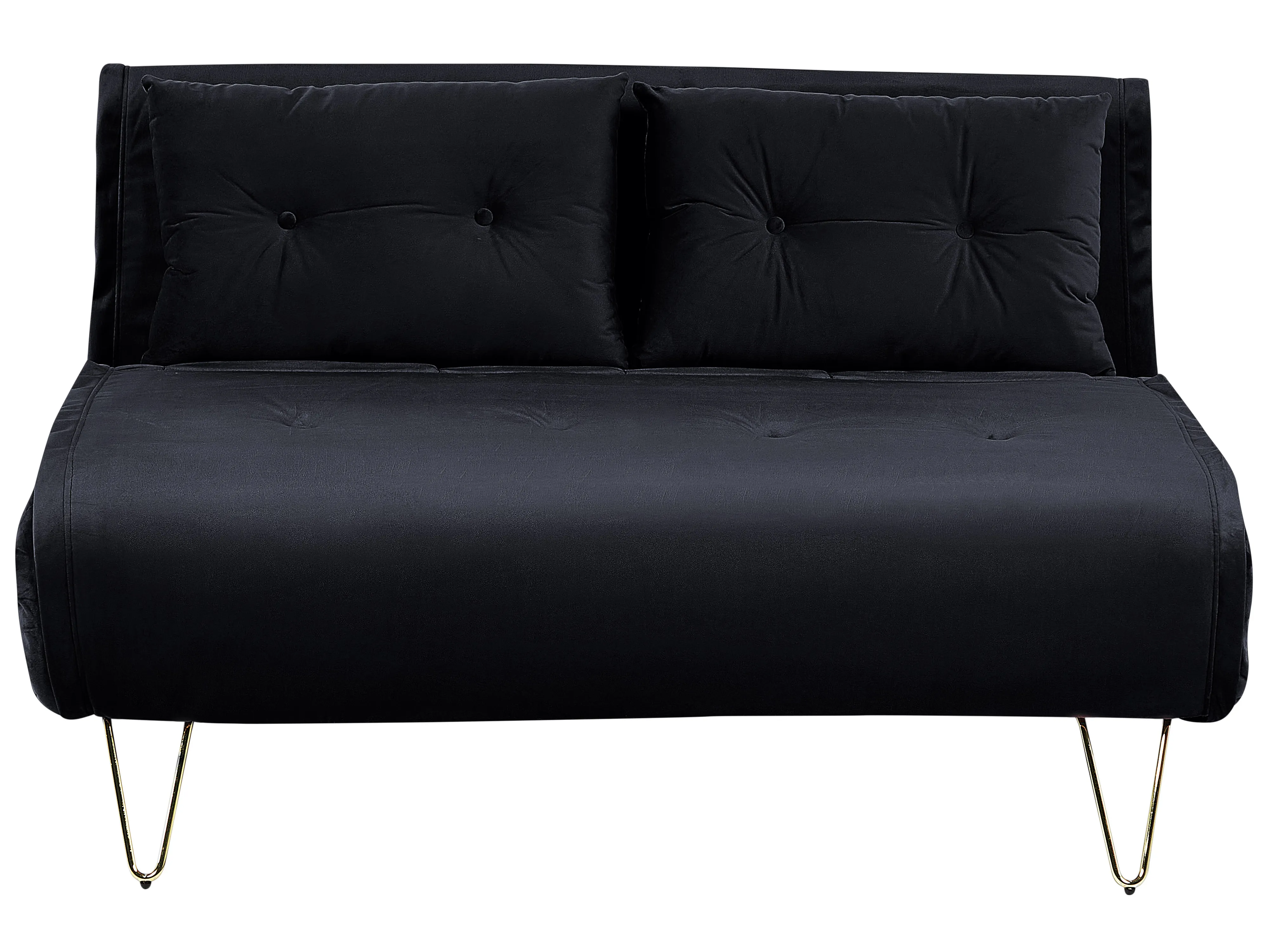 Sofa Bed 2 Seater VESTFOLD Velvet Black