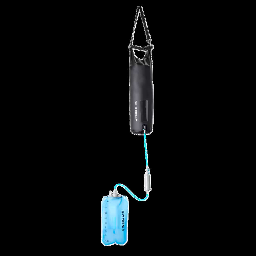 Woods™ Water Filter & Camp Shower Combo, 20-L, Grey
