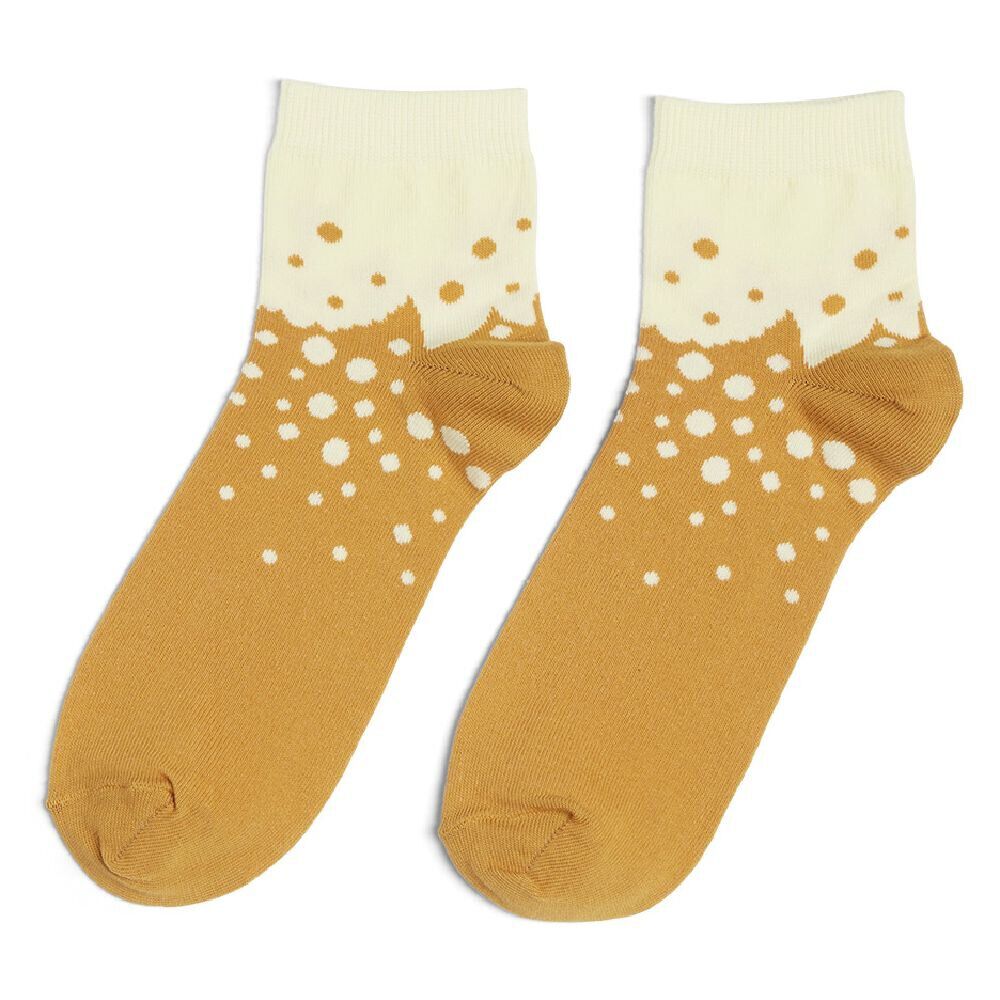 Chaussettes originales basses motif pois jaune/beige - T41/45