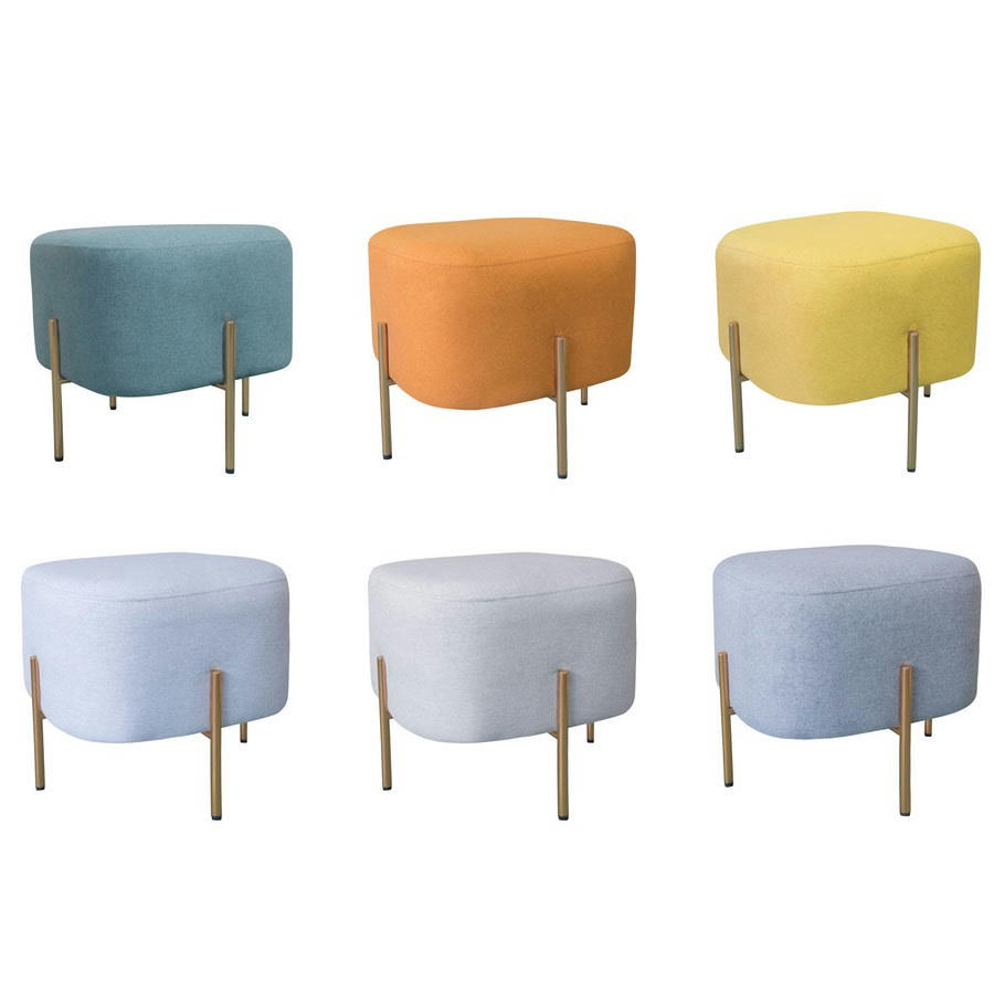 KATE - Pouf en tissu couleur ocre