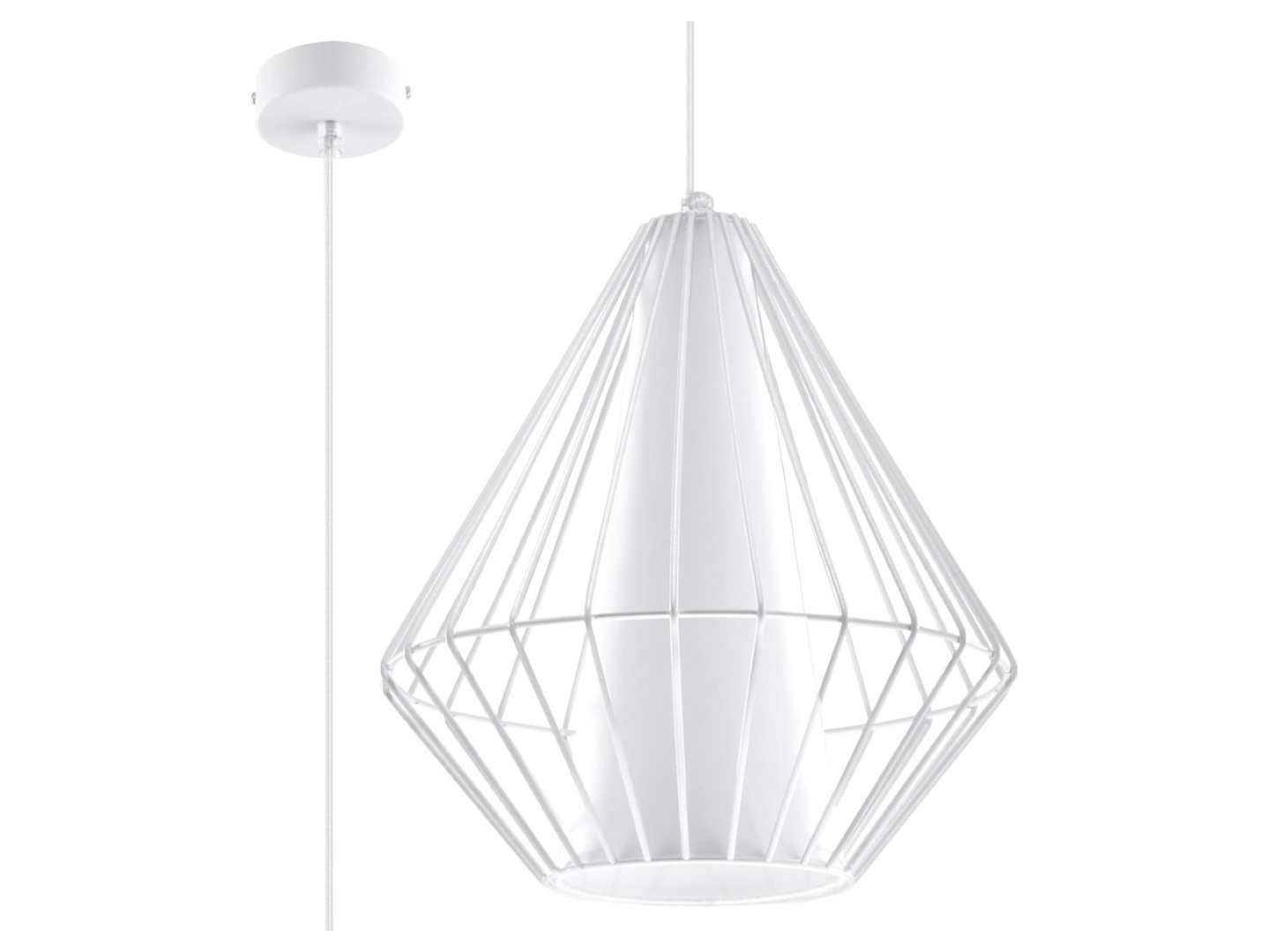Lampa wisząca Demi stalowa biała