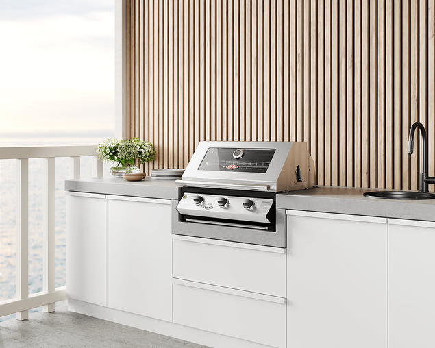 BeefEater 1200 Series 3 Burner Built In BBQ - Stainless Steel