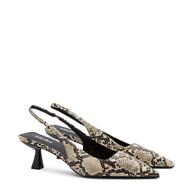 Slingback pumps met snake print