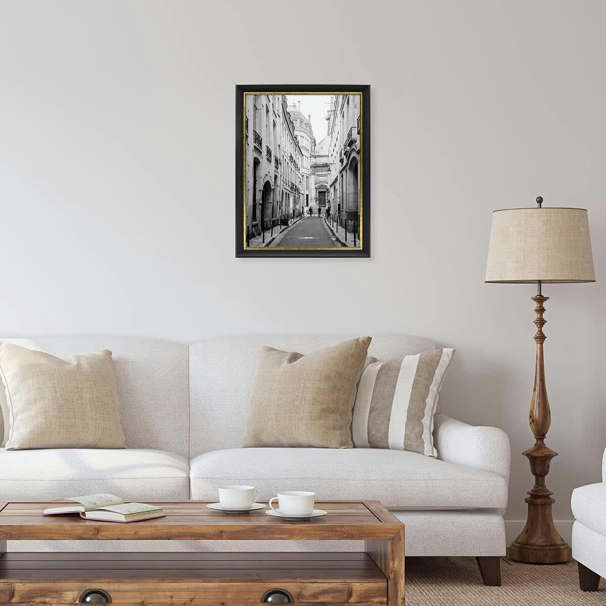 PANDORE - Cadre photo noir et finition doré 30x40 cm résine recyclée