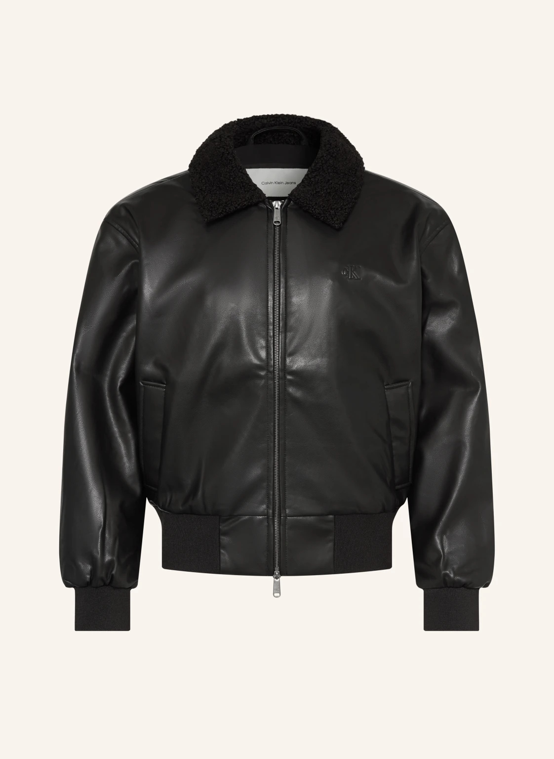 Calvin Klein Jeans Blouson in Lederoptik mit Kunstfell