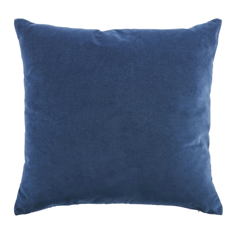 - Coussin en velours bleu indigo 45x45