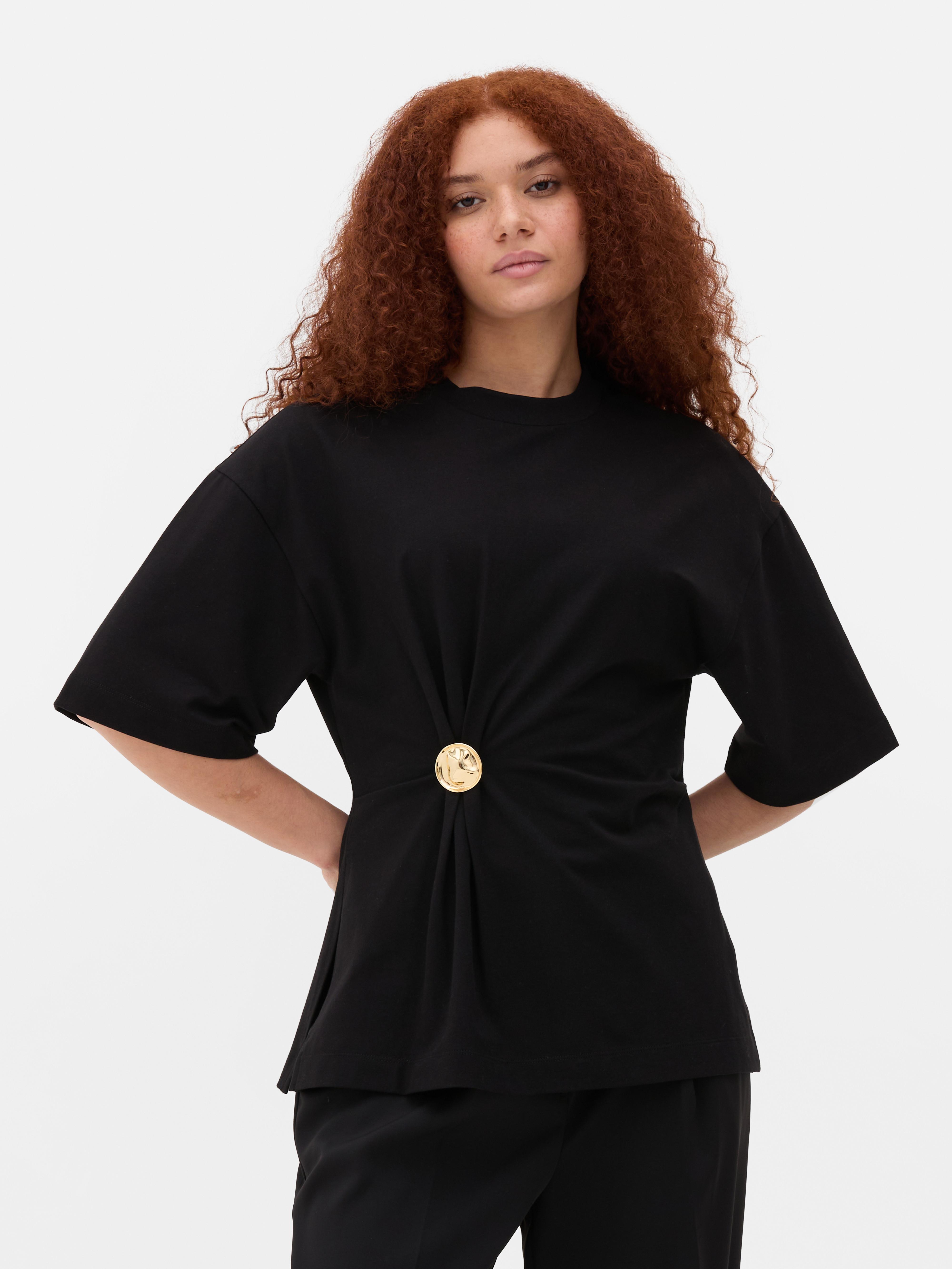 Cotton Rich Cinched Waist Top