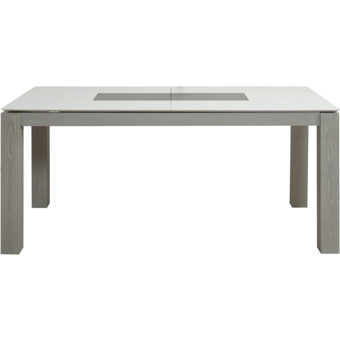 PLATA - Table à manger en Verre 10 personnes Gris et Blanc