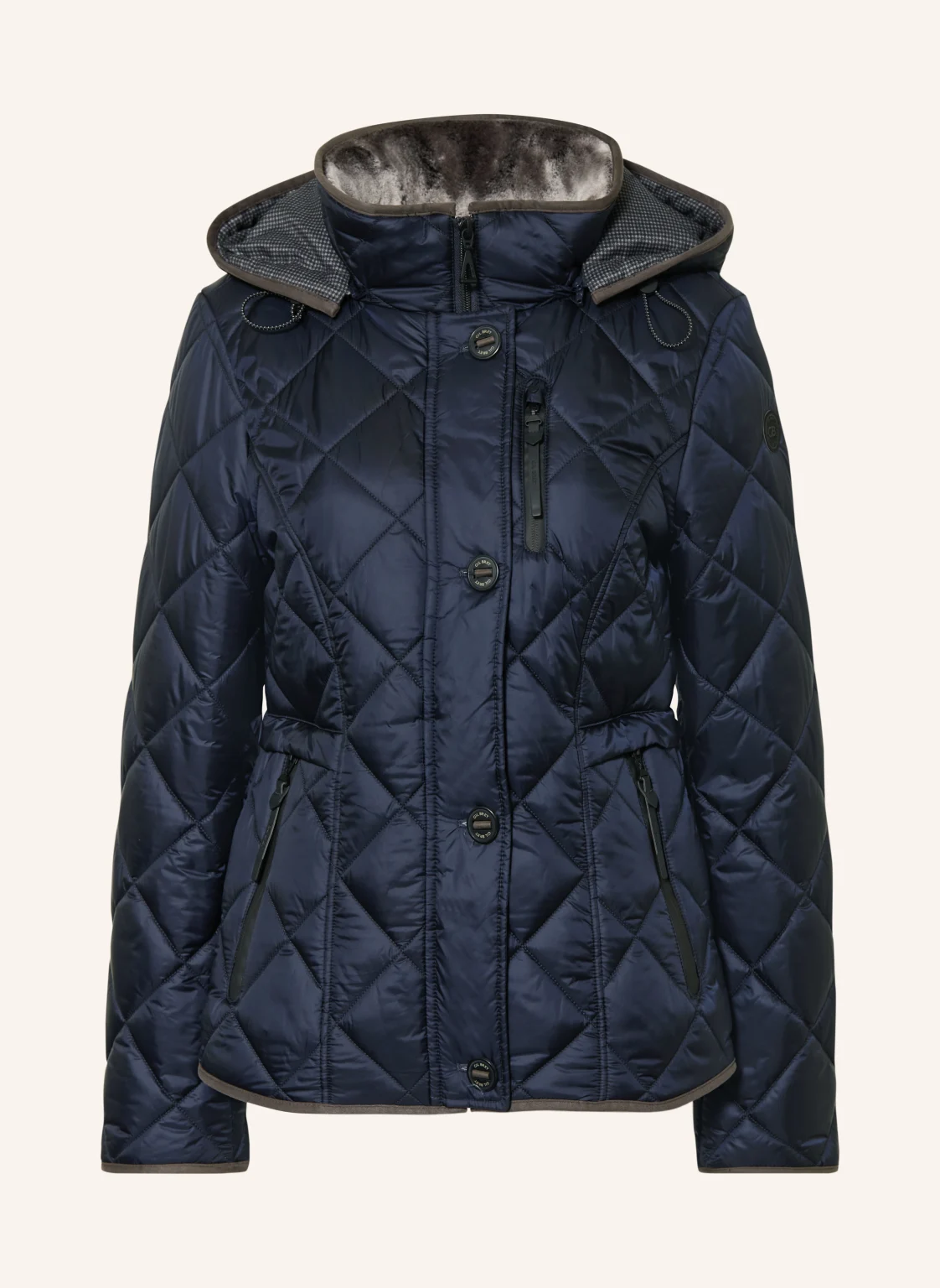 GIL BRET Steppjacke mit Kunstfell und abnehmbarer Kapuze