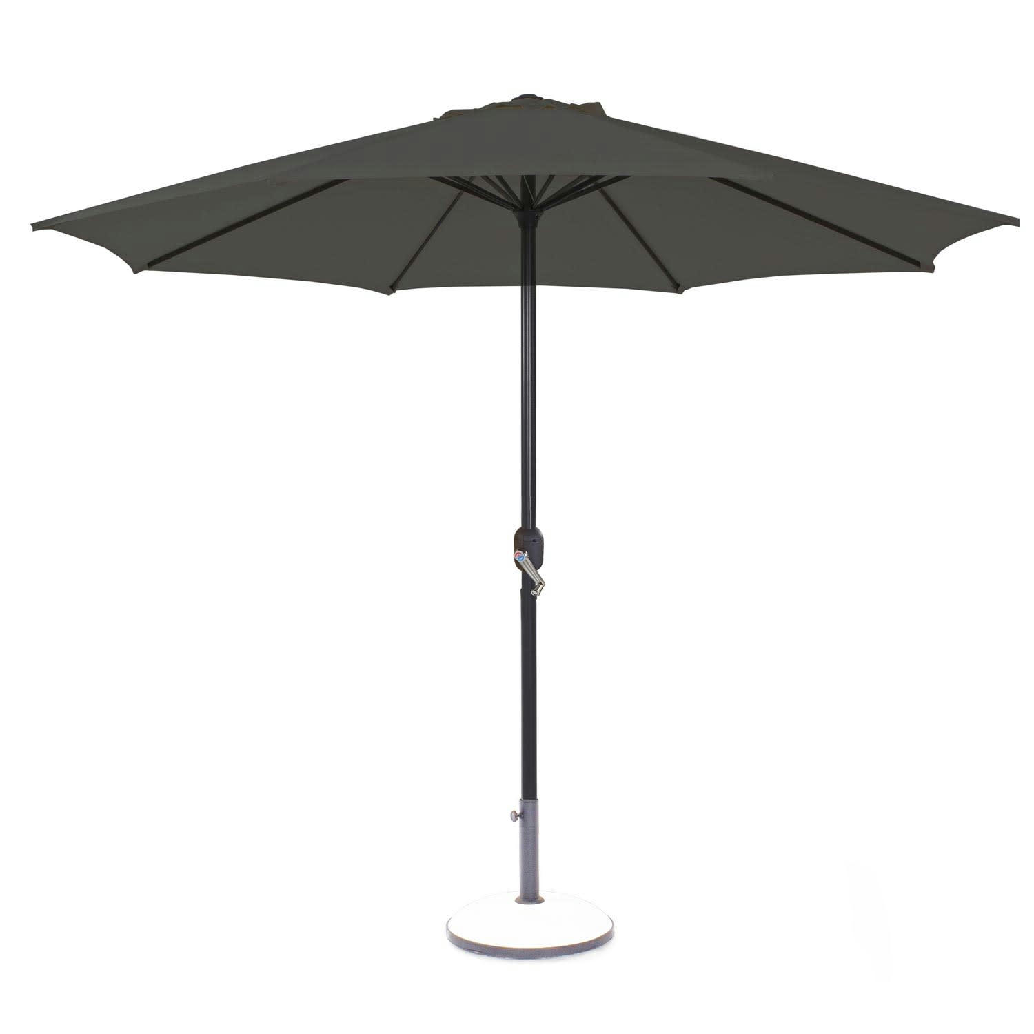 KELA - Parasol de jardin avec mât central en aluminium gris