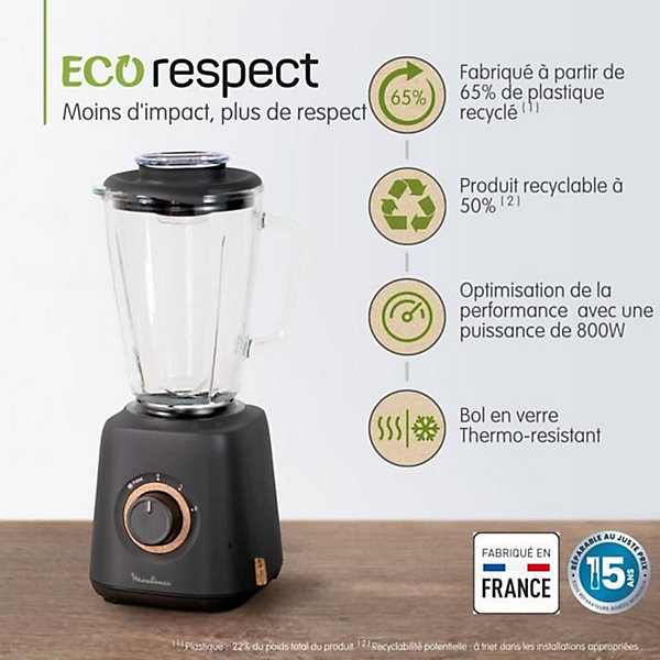 Blender - MOULINEX - LM46EN10 Eco Respect - Noir