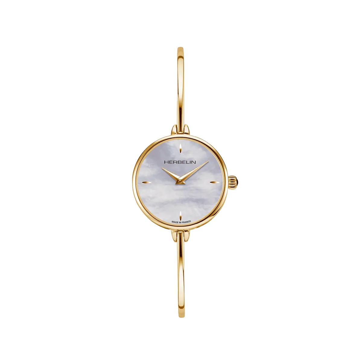 FIL – QUARTZ – PVD OR JAUNE & NACRE BLANCHE