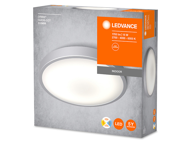 Plafon Orbis LED 31 cm aluminiowy biały