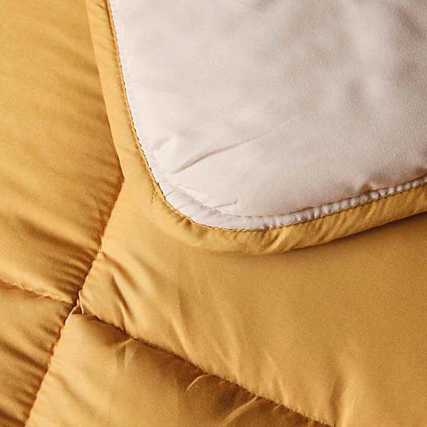 Couette chaude microfibre bicolore 400 gr/m2 (220x240 cm - Jaune)