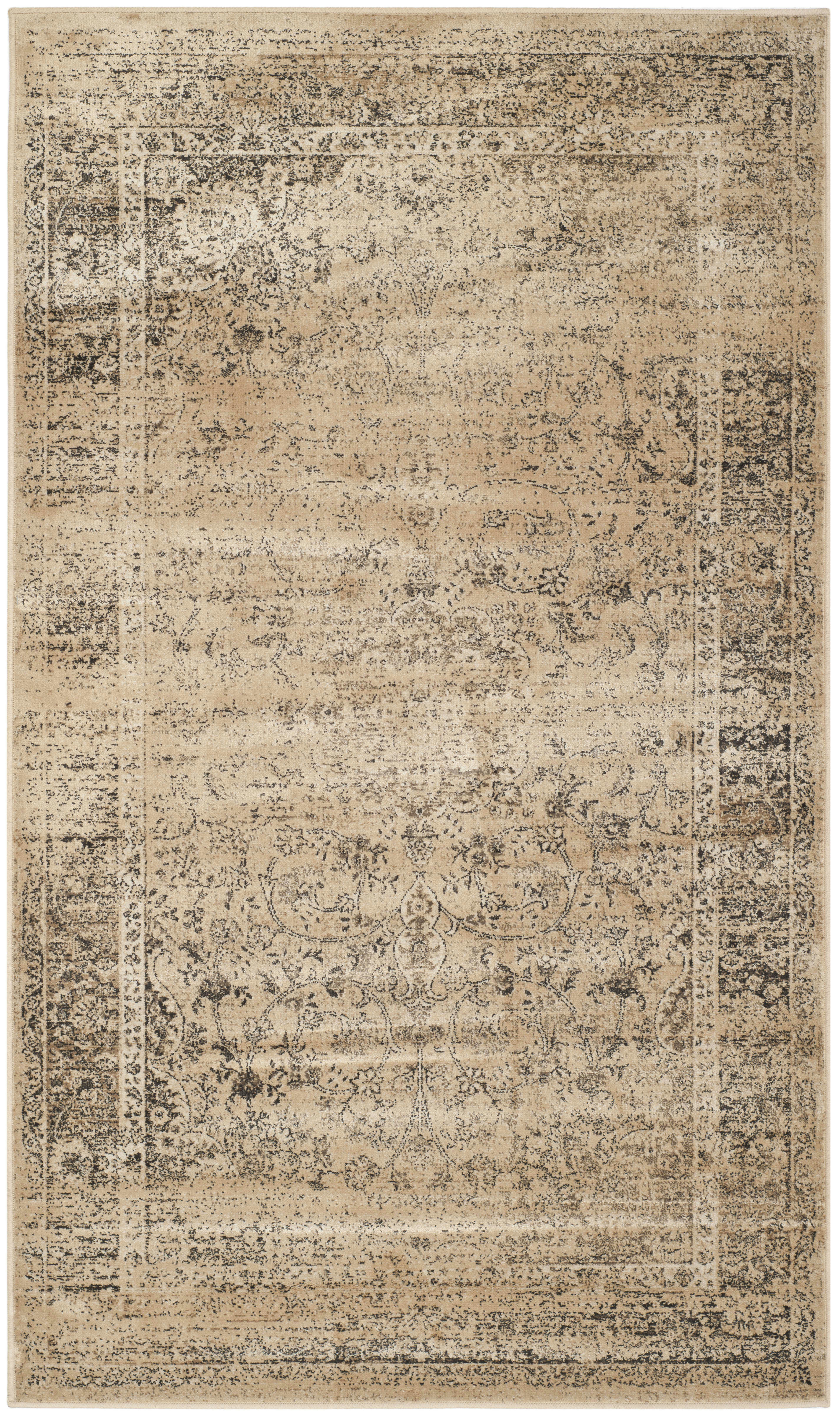 VINTAGE - Tapis de salon interieur en beige chaud, 99 x 140 cm