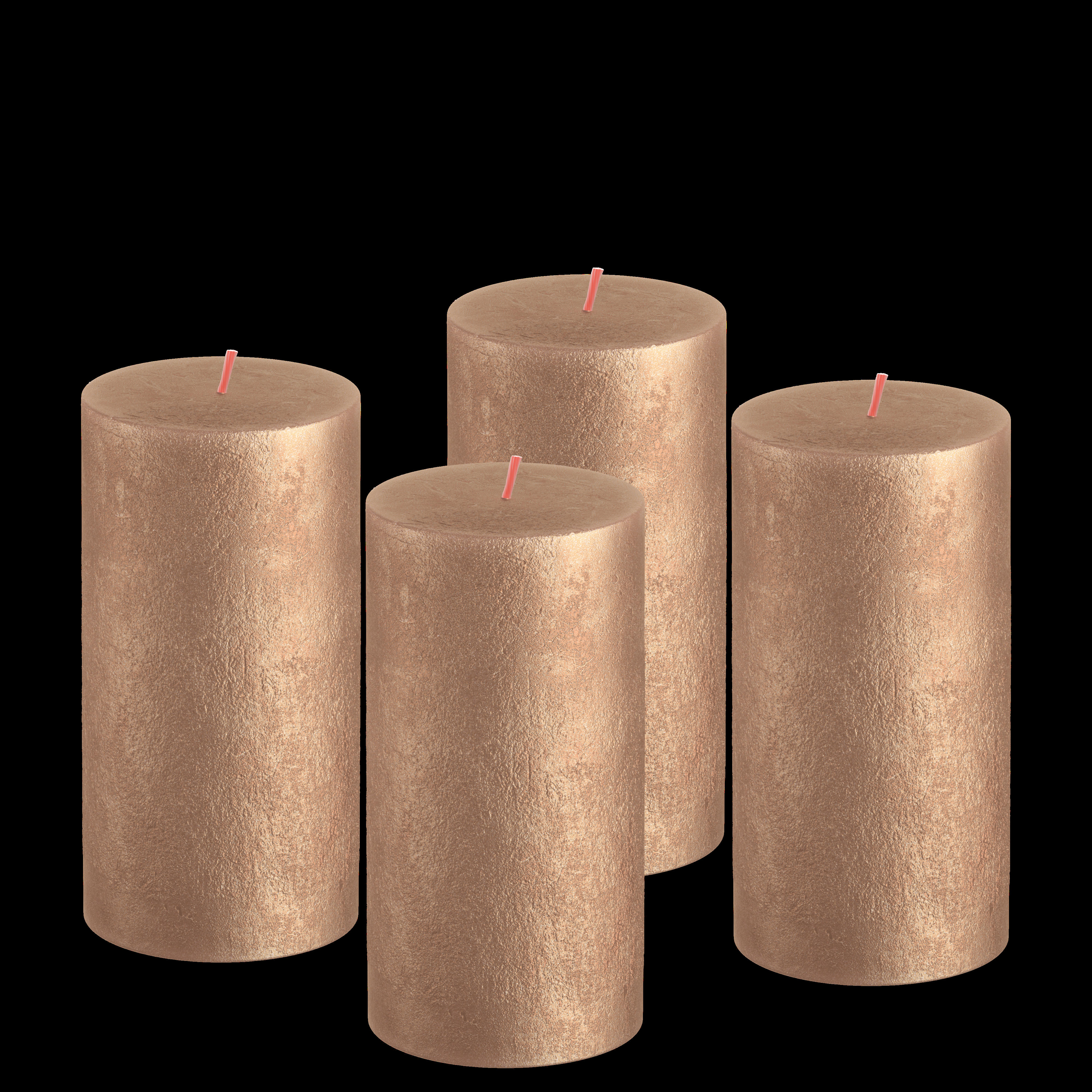 - Lot De 4 Bougies, Or, 13Cm