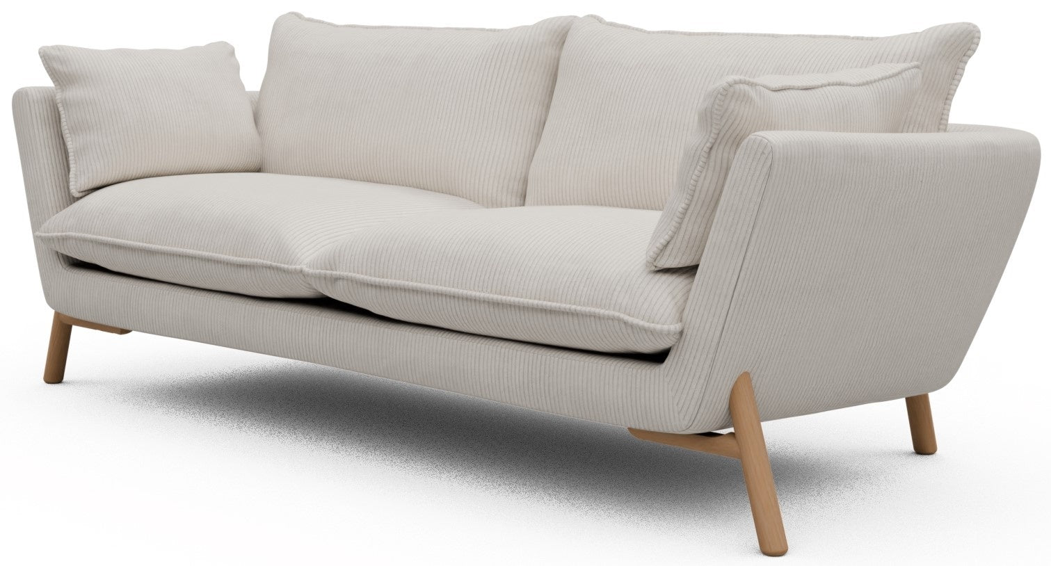 Kragelund Hasle 3-zits Bank Ivory Corduroy   Eiken