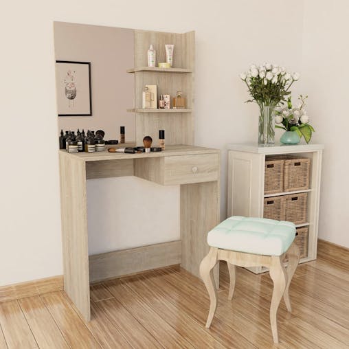 NNEVL Dressing Table Chipboard 75x40x141 cm Oak