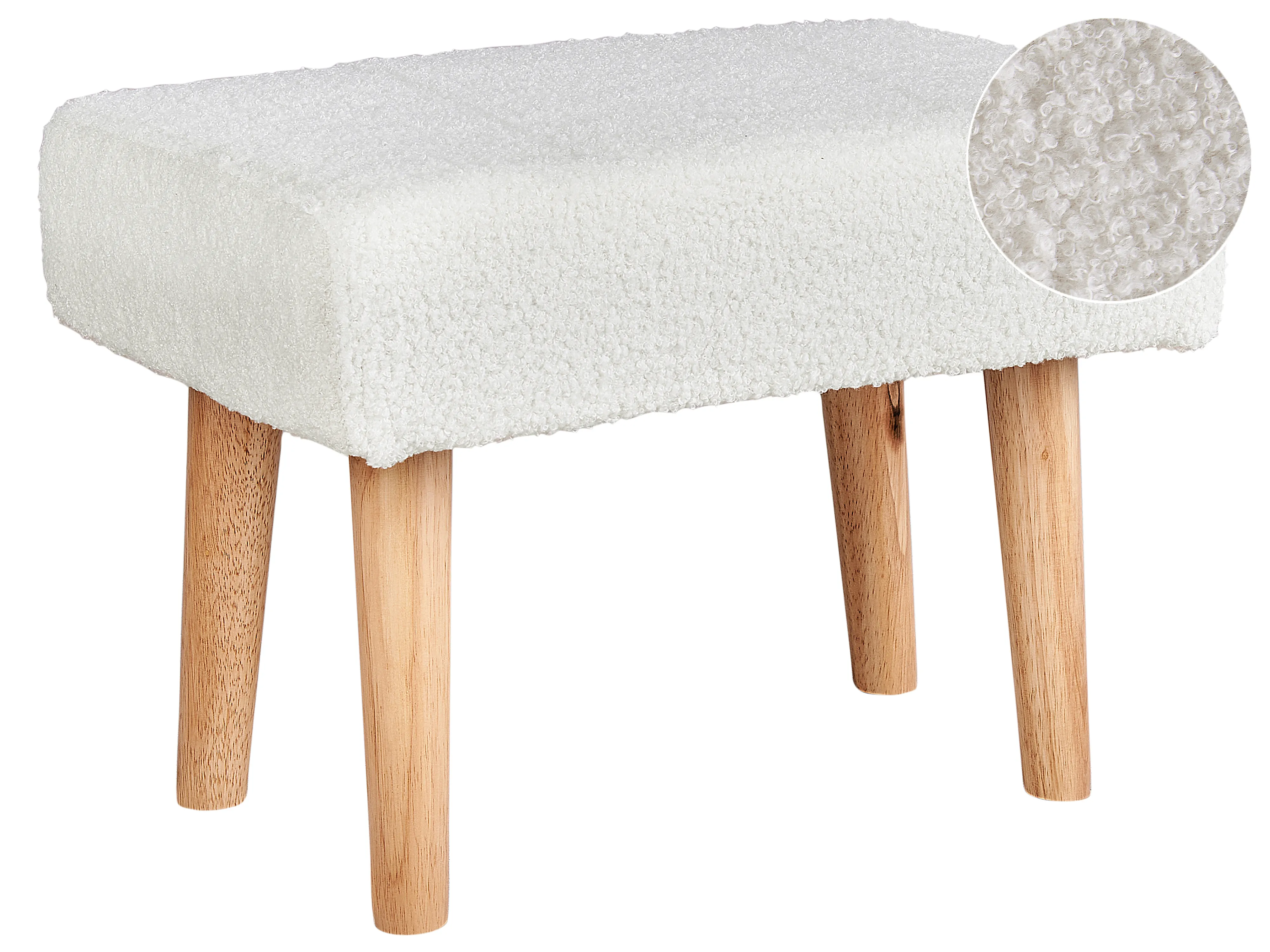 Footstool TAKOMA Boucle White