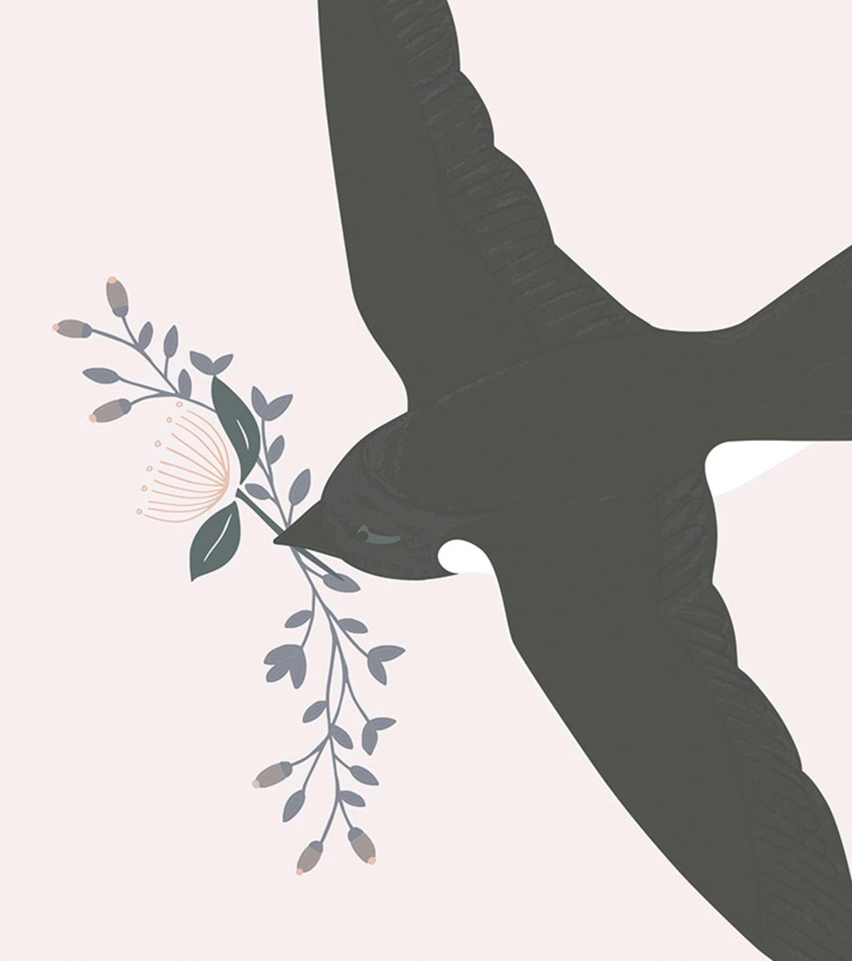 ADÈLE - Affiche hirondelle en Papier Violet clair