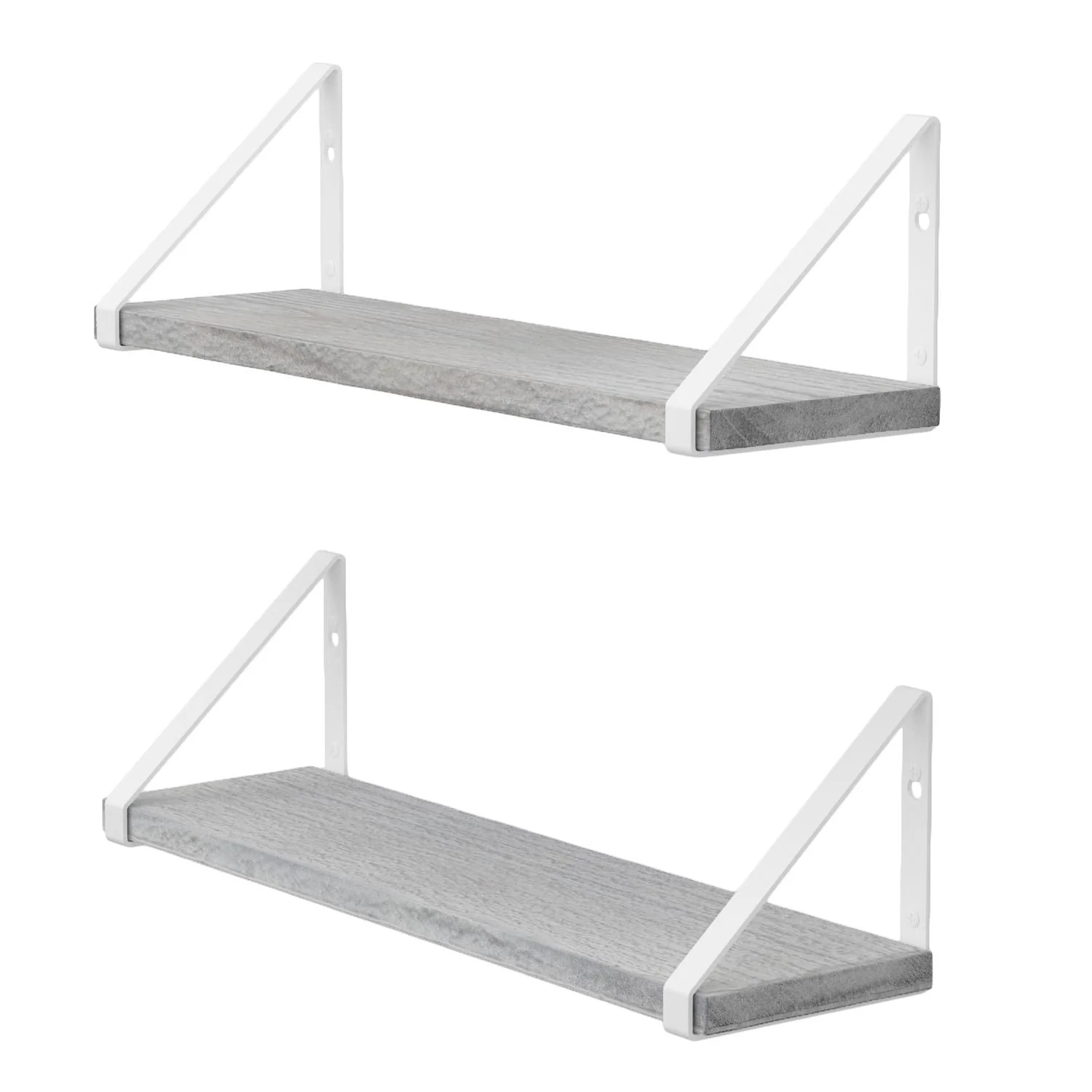 Wallniture Padua 17x4.5 Floating Shelves for Living Room Wall, Gray, Set of 2